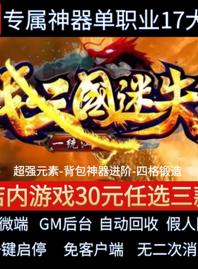 传奇单机电脑版战三国单职业17大陆迷失靓装假人GM后台微端联网
