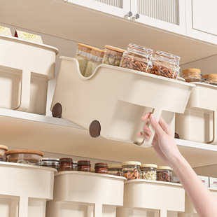 日本进口MUJIΕ25年新款 收纳盒PP带把手滑轮厨房吊柜玩具调味料橱