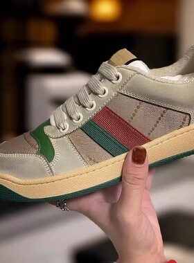 香港购G家专柜欧美春秋季时尚名牌高仿男女款莆田奢侈真皮脏脏鞋