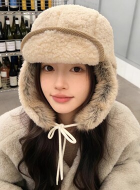 日本GP防风帽子女2026新款东北零下40度雷锋帽户外加绒保暖护耳帽