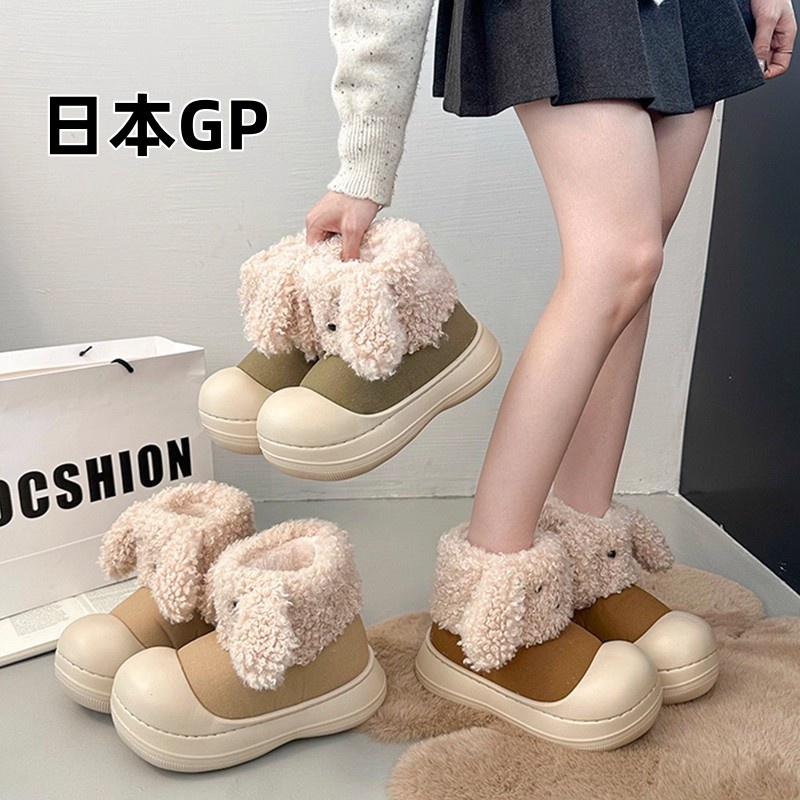 日本GP可爱加绒厚底雪地靴女2025
