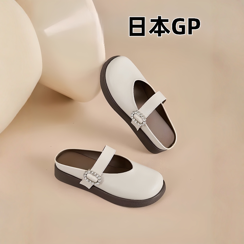日本GP水钻玛丽珍包头半拖鞋2025