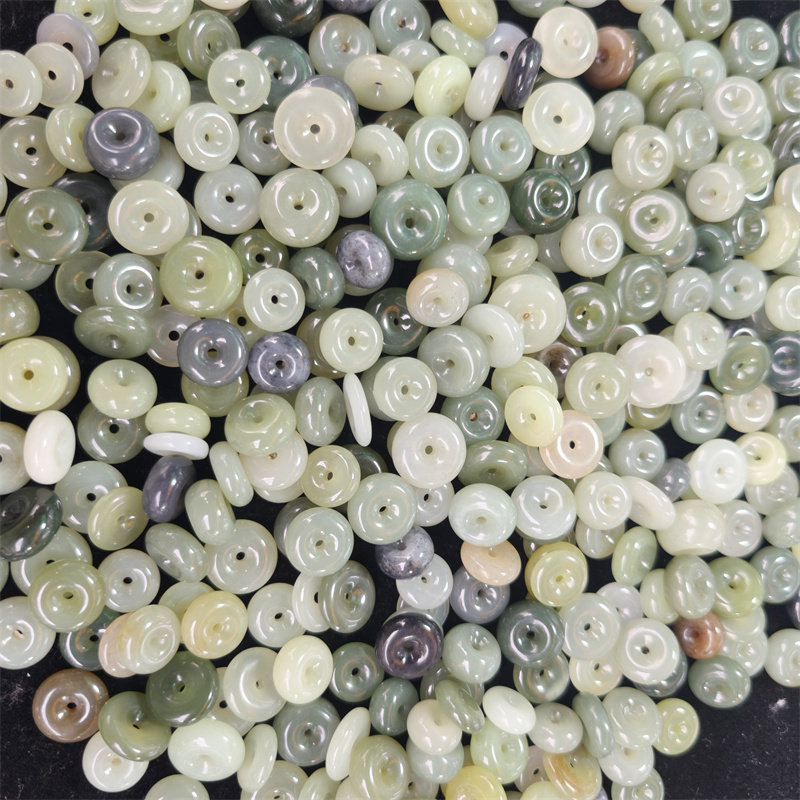 包邮新疆和田玉且末糖青白玉碧玉挂件平安扣吊坠保真支持全国复验