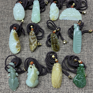 天然新疆和田玉且末糖料雕刻吊坠挂件保真支持珠宝玉石机构鉴定