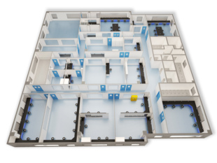 原创作品 净化实验室3D效果图模型素材 边台 通风柜 中央台