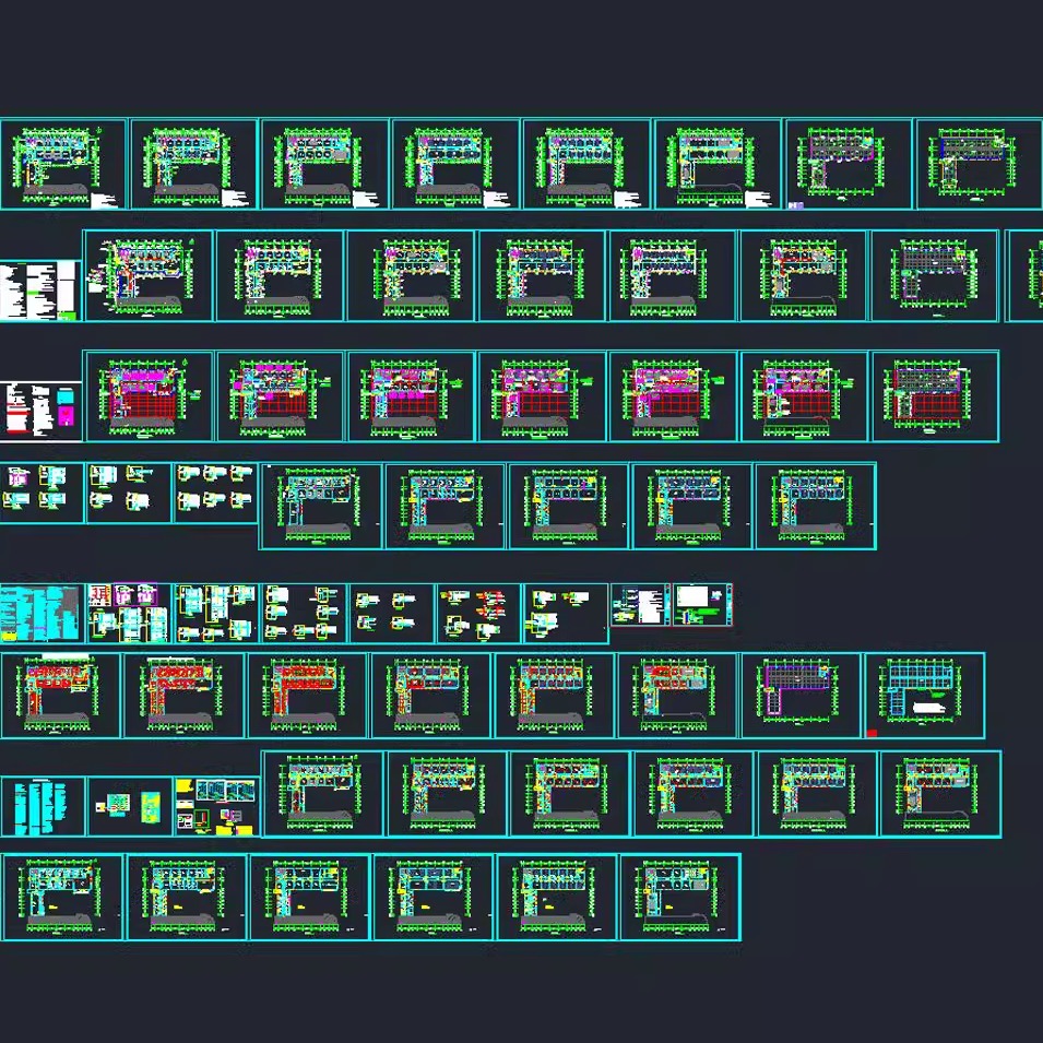 生物化学理化实验室 装修 通风 电气 给排水CAD施工图素材