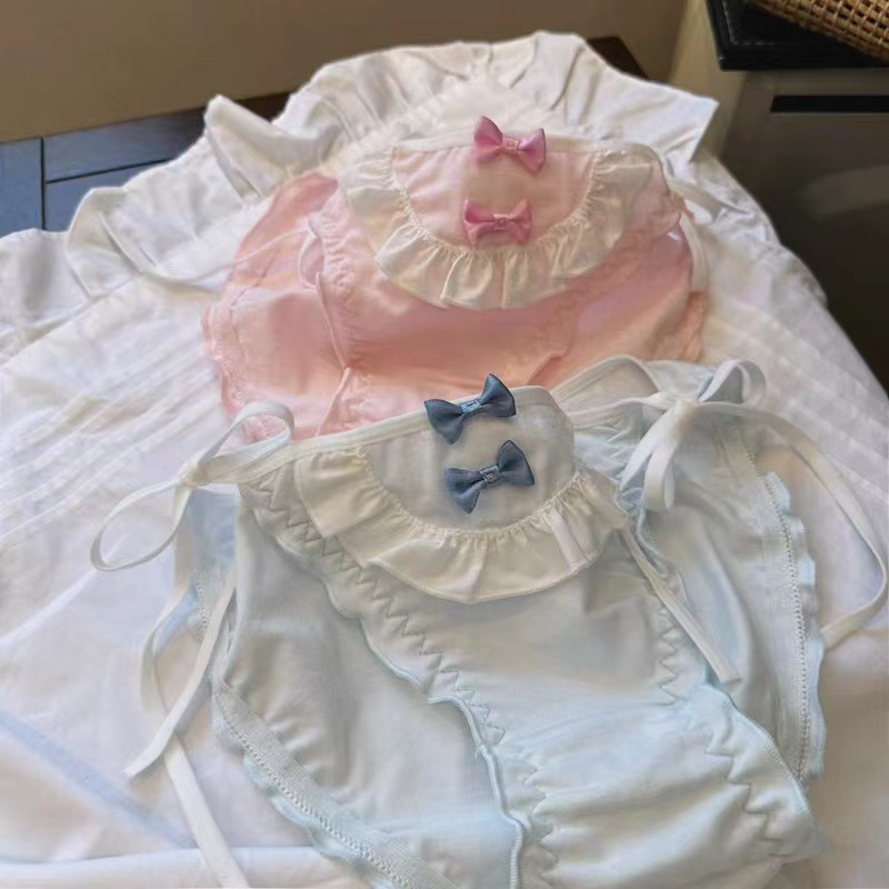 制服诱惑系带内裤纯欲风日系女仆女佣角色扮演性感围兜纯色三角裤