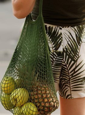 军绿色买菜包蔬菜玩具网兜户外收纳装备袋野营便携透气杂物收纳包