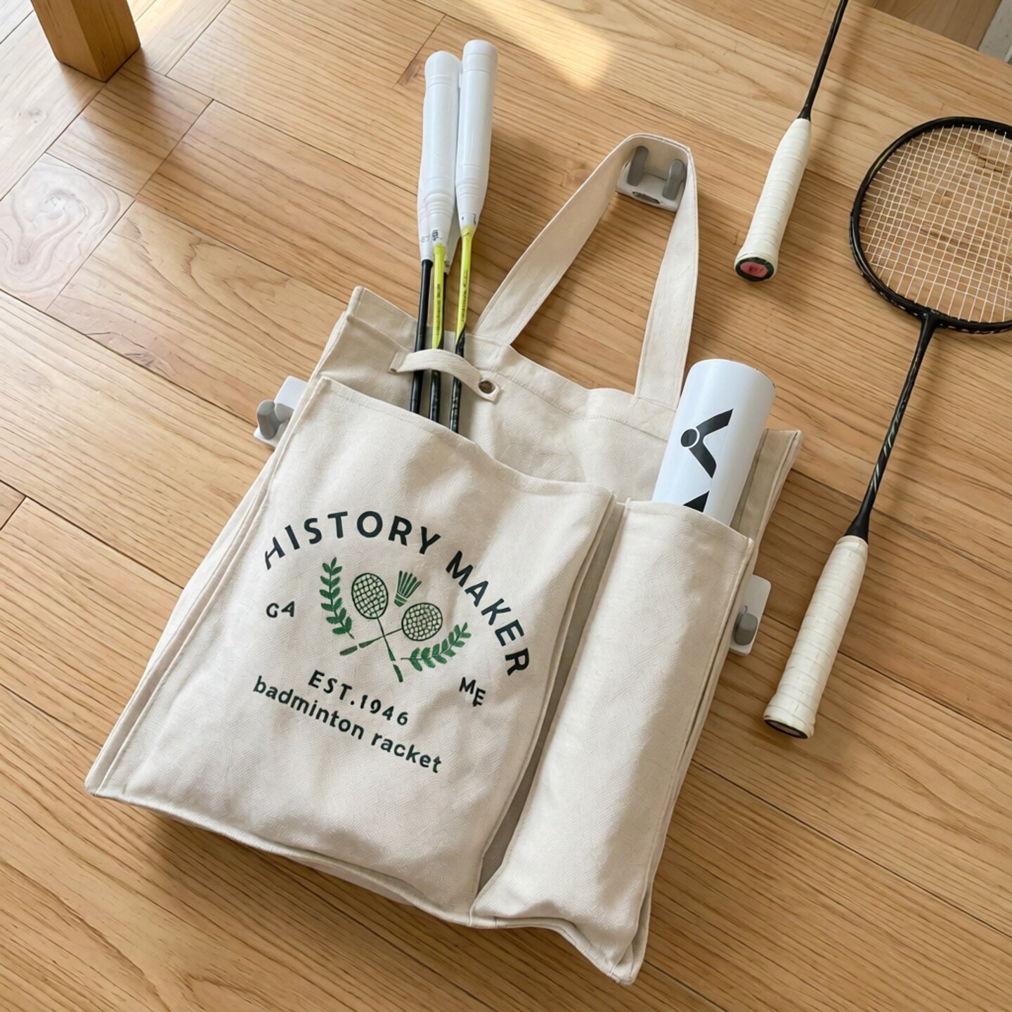 羽毛球拍收纳兜手提袋大号加厚防滑织带单肩包收纳袋帆布耐用易洗