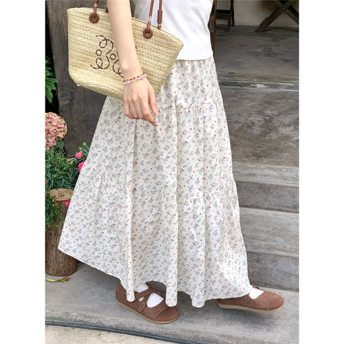 夏季韩系碎花氛围感度假风半身裙