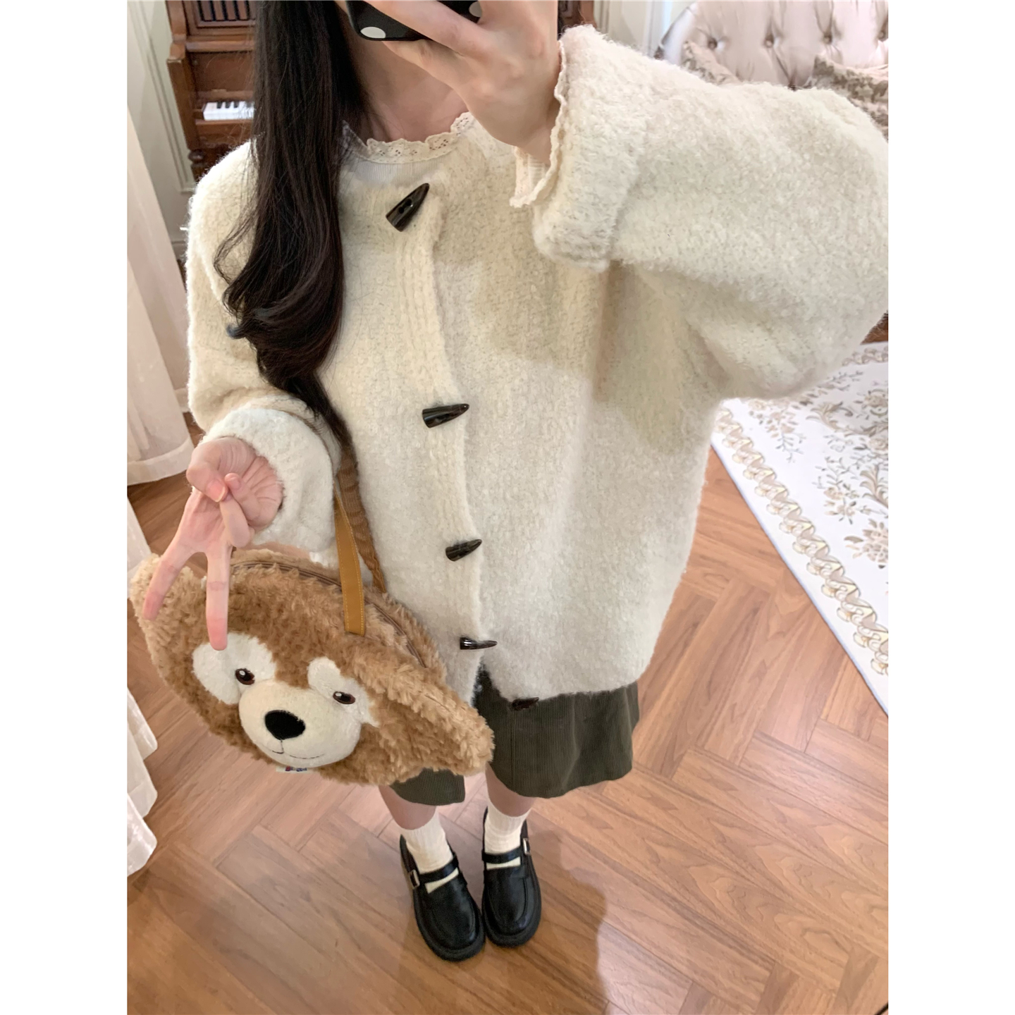 韩系甜美毛衣外套秋冬百搭慵懒