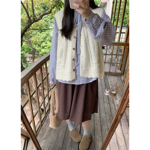 踏进银河 乖巧少女感叠穿针织马甲秋冬百搭甜美毛衣外搭 软糯糖糕