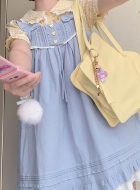 NanNanS派派 星星煎饼手提单肩包包女大容量奶黄可爱萌原创Lolita