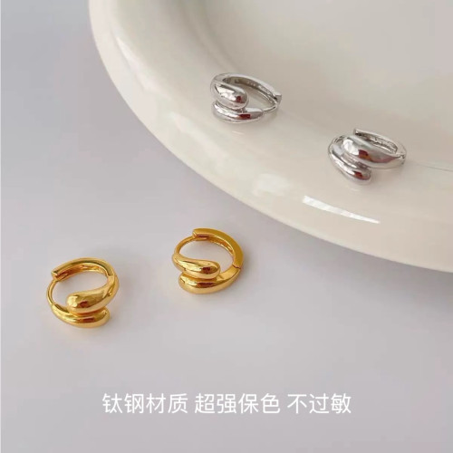 不规则水滴造型金属感钛钢耳环小众设计感时尚轻奢2026爆款耳饰