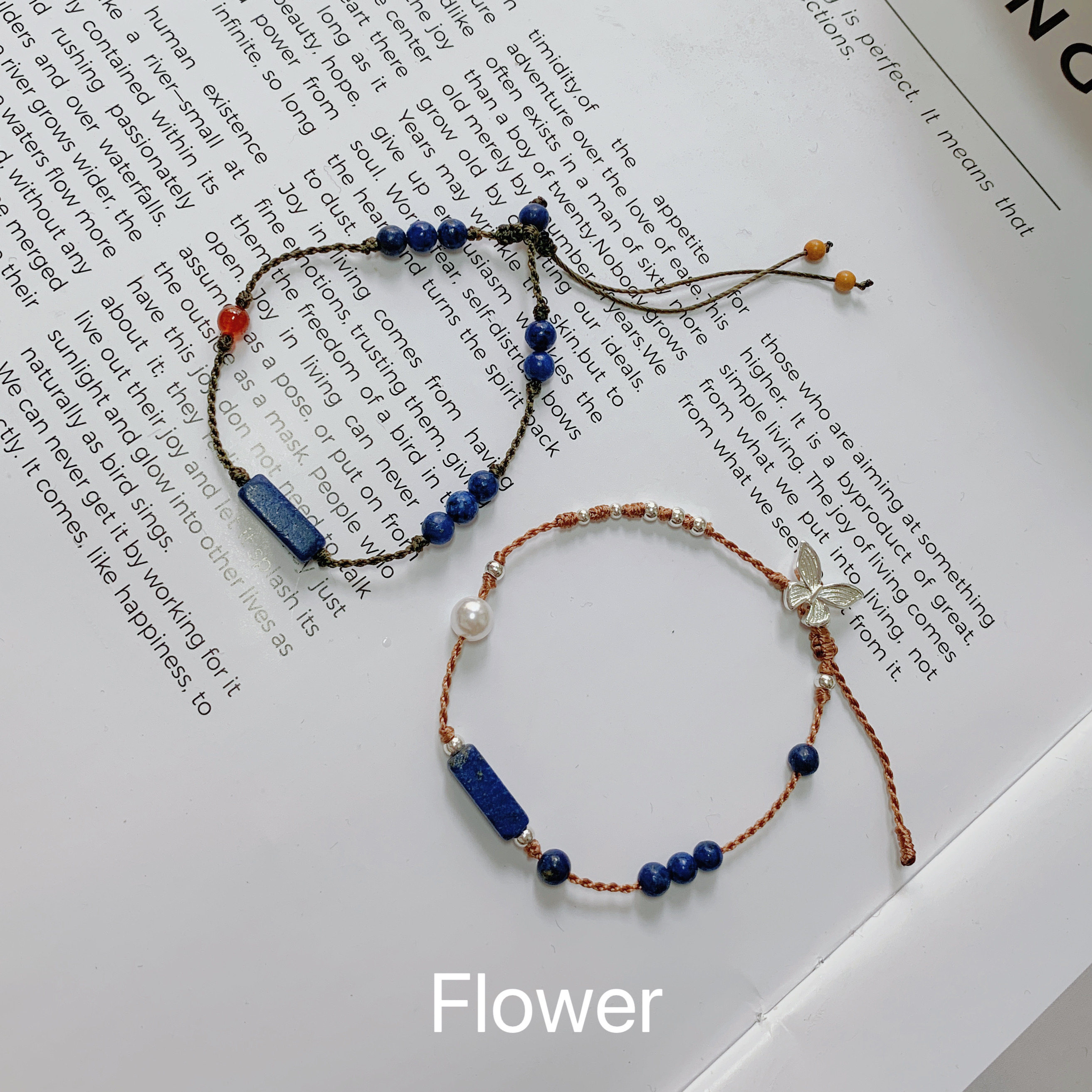 天然青金石红玛瑙手链链男女复古波西米亚风小众设计感手串饰品