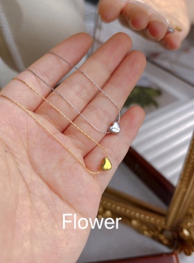 极细爱心钛钢锁骨链女简约轻奢