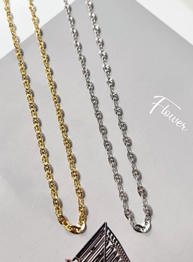 极简拼接印花钛钢素链气质轻奢小众设计感百搭叠戴设计感锁骨链