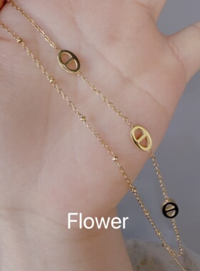 猪鼻子双层钛钢手链气质轻奢时尚简约ins风百搭不掉色叠戴手饰