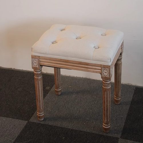 美式换鞋凳实木试衣间复古梳妆凳