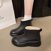 厨房工作防滑胶鞋 日系雨鞋 短筒女士雨靴轻便外穿防水鞋 时尚 女 女款