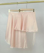 成人粉色短款 系带舞蹈裙芭蕾考级裙练 芭蕾舞蹈裙烫金半身裙一片式