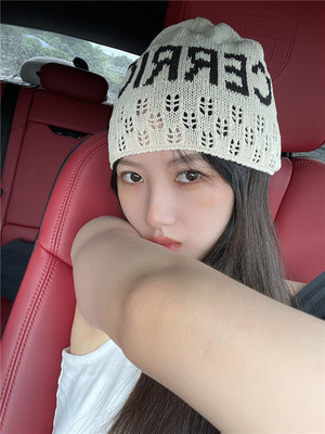 cerric薄款针织印瓜皮帽gimhye