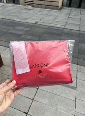 包邮兰蔻白色pu时尚简约手提包化妆包收纳整理女士旅行包包