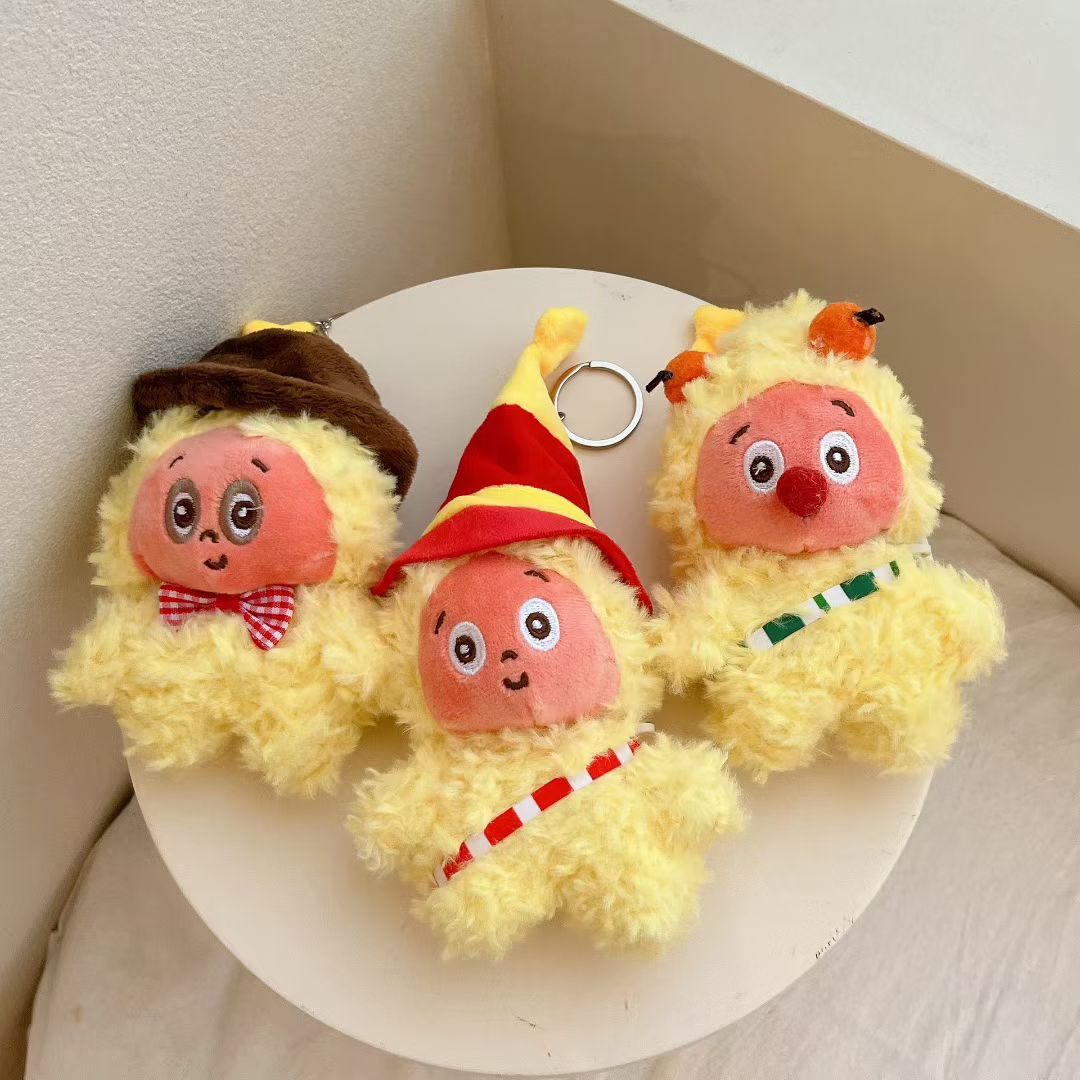 泡泡星星人毛绒挂件可爱情侣书挂饰适用苹果耳机保护套pro2代Airpods4代卡通女生耳机壳3代