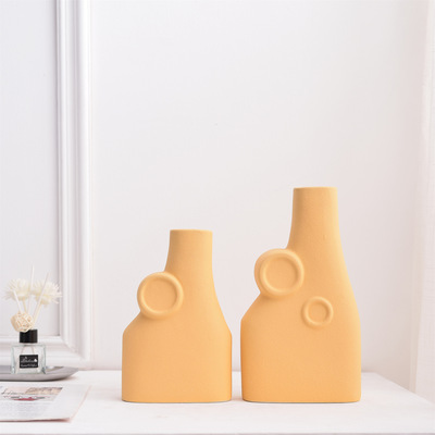 简约莫兰迪抽象艺术创意陶瓷花瓶