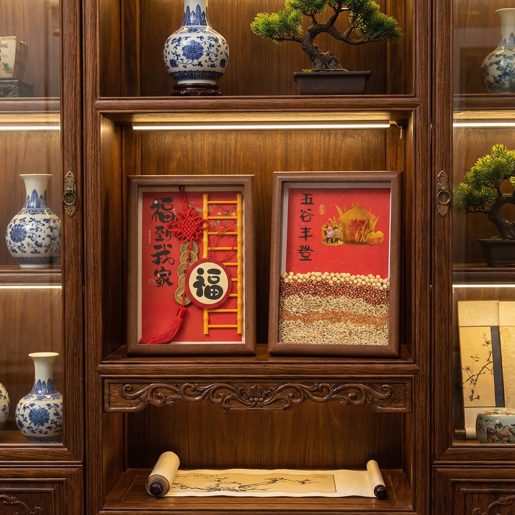 马年新年装饰五谷丰登相框摆件春节过年客厅桌面氛围布置道具家用,家居饰品,桌面摆件,淘宝优惠券,粉丝福利购,淘宝优惠卷