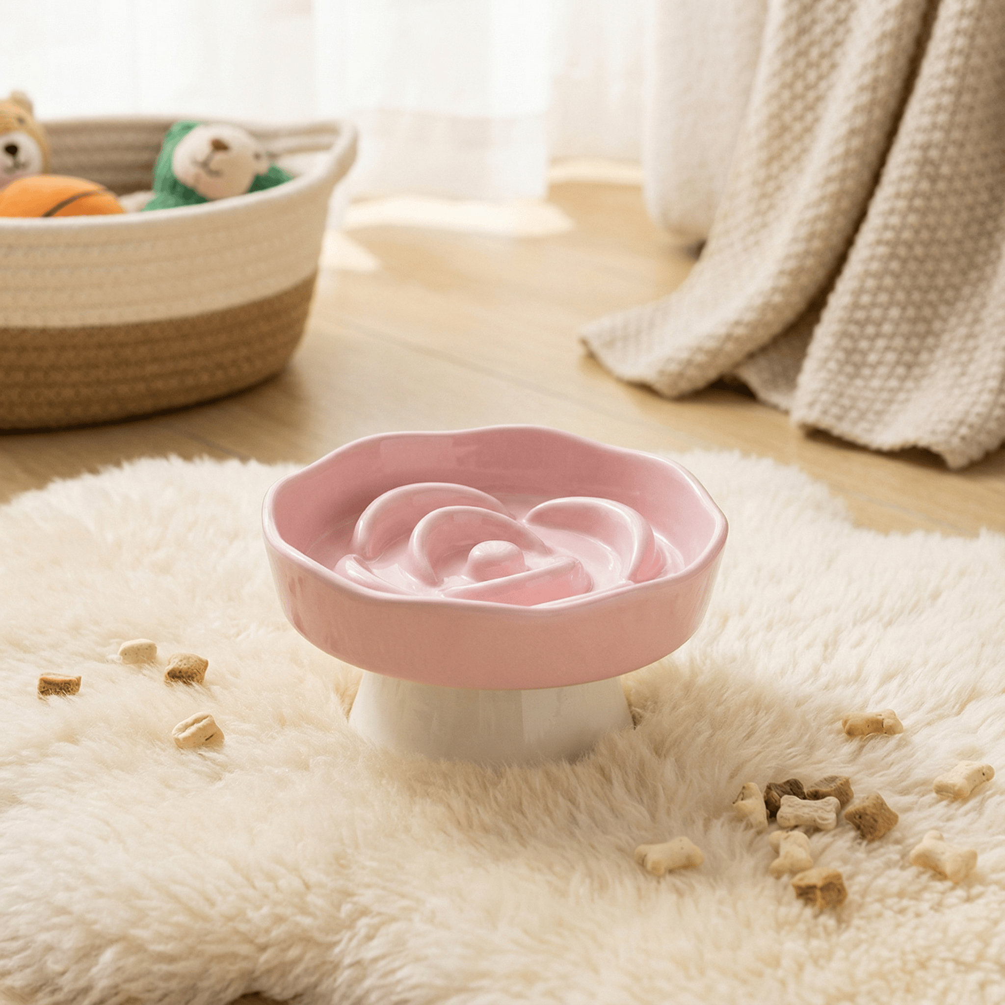 简约纯色分体花朵慢食碗防打翻猫碗狗碗陶瓷宠物碗防噎缓食盆舔盘,宠物/宠物食品及用品,猫狗碗/慢食碗,淘宝优惠券,粉丝福利购,淘宝优惠卷