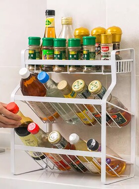 厨房调料盒置物架免打孔台面多功能调味罐瓶调味品收纳架组合套装
