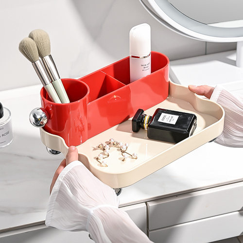 电镀拼色化妆盒双层分格口红