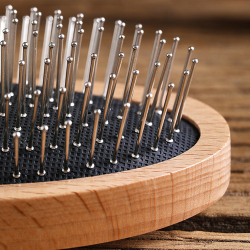 按摩梳防静电气囊梳钢针齿木梳头部经络梳美发细齿梳子家用