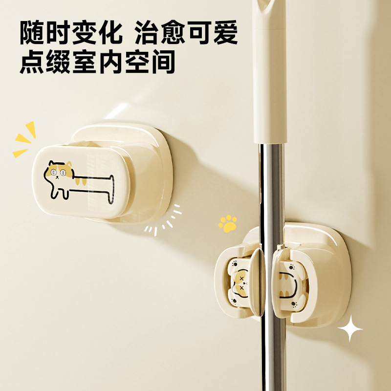 吸盘拖把家用夹壁挂免打孔卫生间