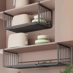 厨房置物架可伸缩悬挂分层调料品挂架橱柜内吊柜下收纳下挂挂篮