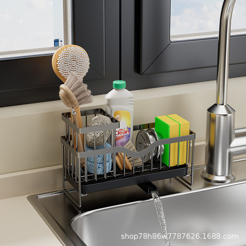 厨房海绵钢丝架水槽置物架家用