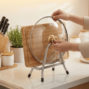 特厚菜板架不锈钢菜刀板架切菜板架砧板架案板架厨房收纳架置物架