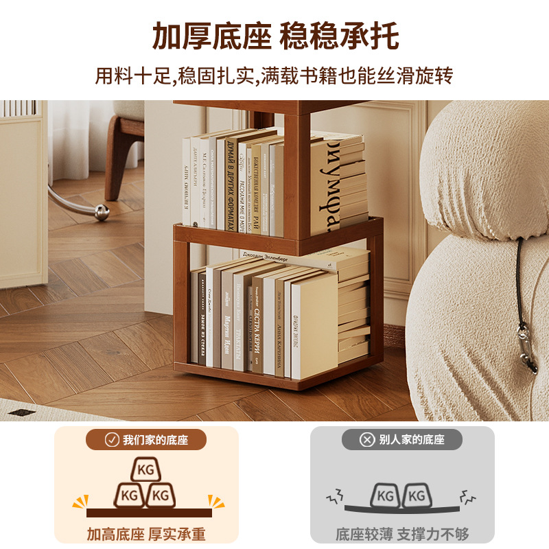 新款旋转儿童书架度小书柜家用卧室创意床头柜床头多层置物架