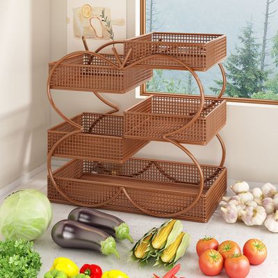 厨房蔬菜置物架台面桌面双层