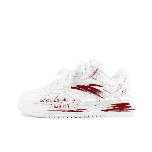 【定制球鞋】安踏/ANTA 碎痕红恋手绘涂鸦防滑耐磨男鞋休闲板鞋