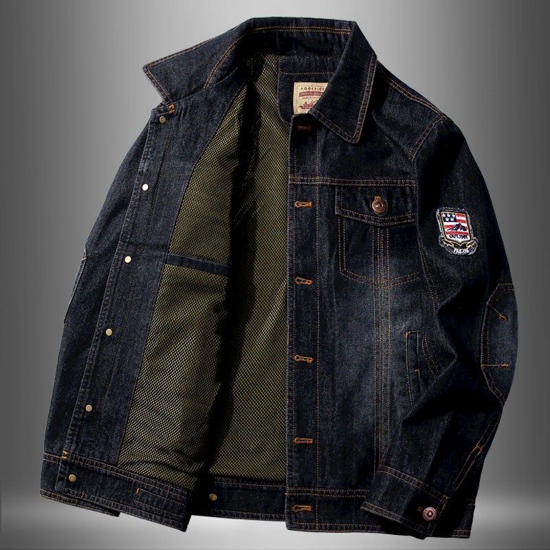 香港2024男装牛仔外套男秋冬加绒大码翻领夹克复古潮流机车牛仔衣,男装,夹克,淘宝优惠券,粉丝福利购,淘宝优惠卷