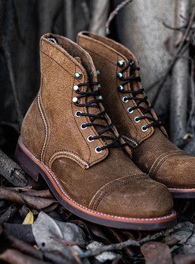 红翼明升级版美式复古8083伞兵靴固特异真皮机车马丁靴工装靴男靴
