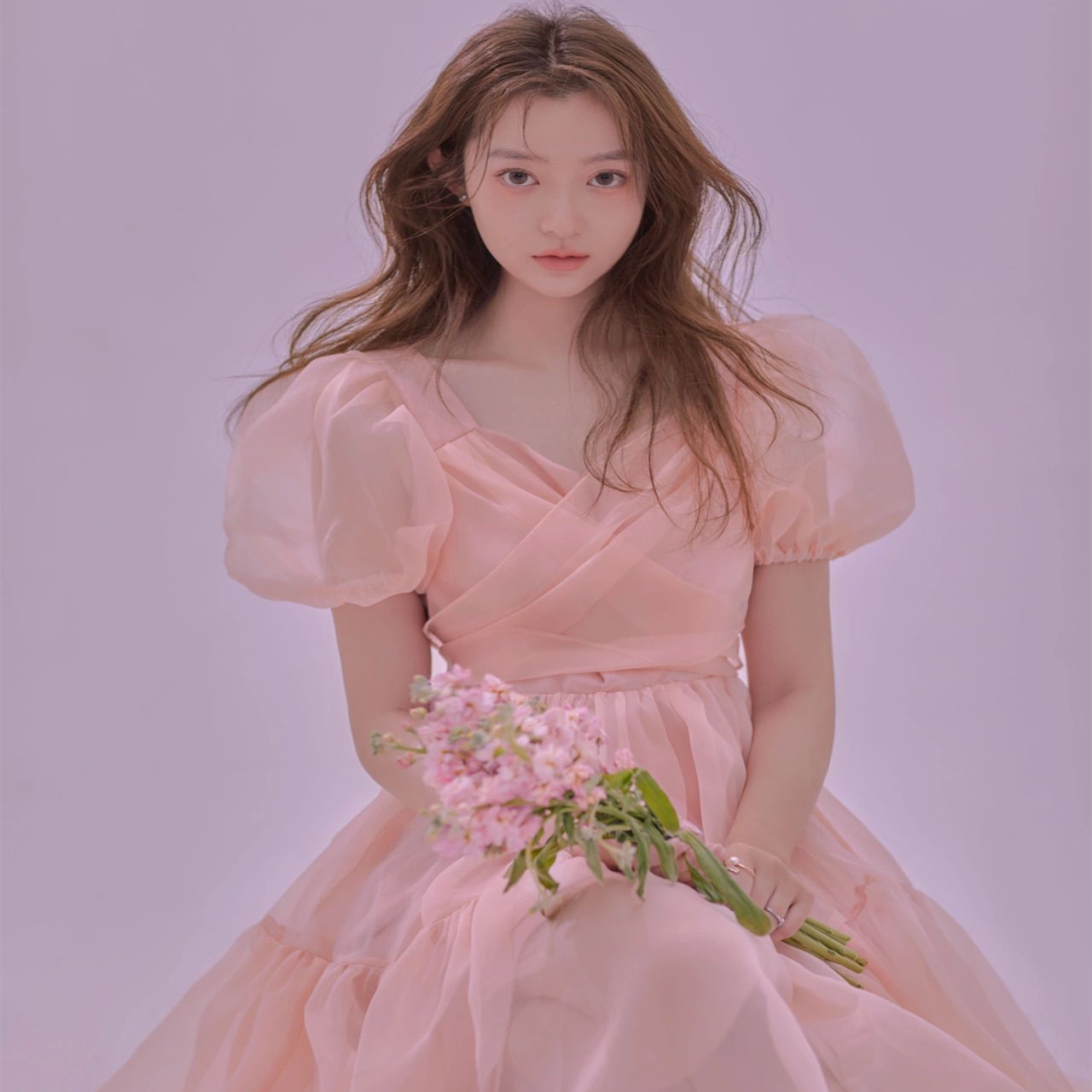 写真服装女超仙粉色连衣裙法式纯欲风个人艺术照影楼主题拍照服饰