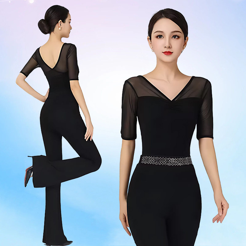 高端形体服装女套装2026新款中袖上衣导师走秀礼仪舞蹈训练服演出