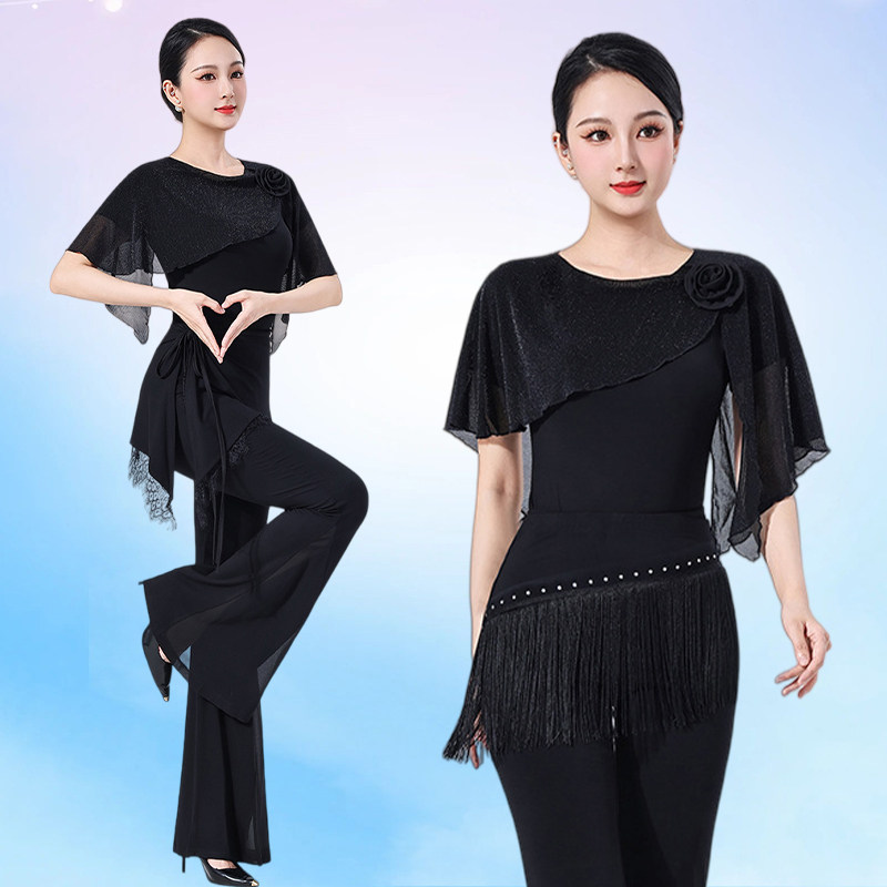 新款形体训练服装女套装高级感演出服礼仪模特走秀上衣艺考舞蹈服