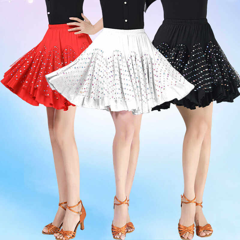 新款拉丁舞蹈服短裙亮片广场舞裙水兵三步踩吉特巴舞大摆半身裙子,运动/瑜伽/健身/球迷用品,广场舞半身裙,淘宝优惠券,粉丝福利购,淘宝优惠卷