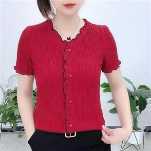 夏季 奥丽时尚 微胖遮肉上衣洋气时尚 女装 小 精品店春夏宽松短袖