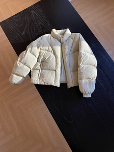 版型好～嫩绿色短款羽绒服女立领小个子宽松加厚保暖面包服