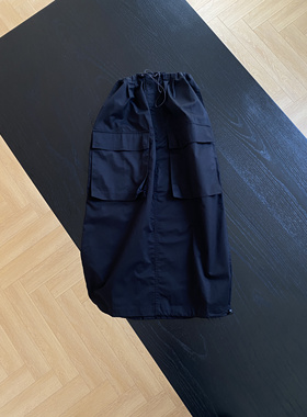 大口袋设计纯棉工装风半身裙